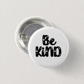Wees vriendelijk met de hand gekartelde typografie ronde button 3,2 cm (Voorkant /achterkant)