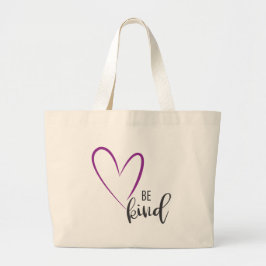 Wees vriendelijk met hart, liefde, rendie, Canvas Grote Tote Bag