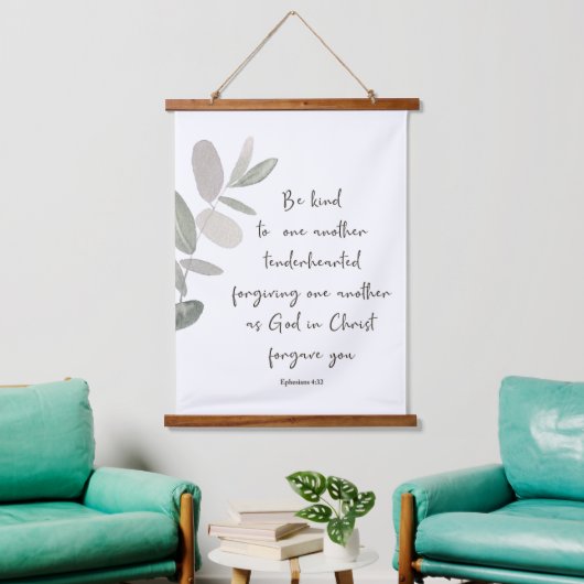 Wees vriendelijk minimalistisch botanisch hangend wandkleed (Woonkamer)