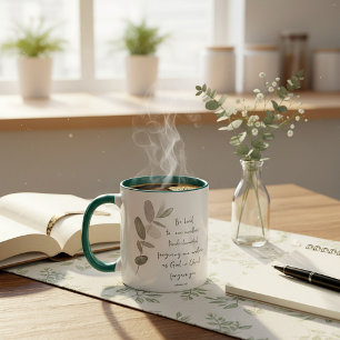 Wees vriendelijk minimalistisch botanisch mok
