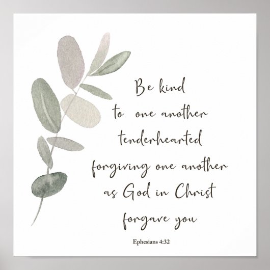 Wees vriendelijk minimalistisch botanisch poster (Voorkant)