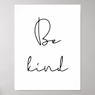 Wees vriendelijk minimalistisch poster