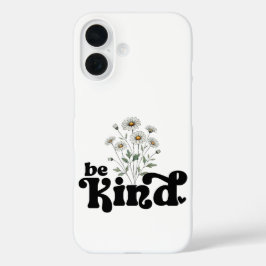 Wees Vriendelijk – Minimalistische Krachtige Zwart iPhone 16 Hoesje