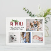 Wees vriendelijk | Moderne vierjarige fotokerst me Feestdagenkaart (Staand voorkant)