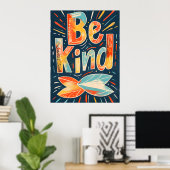 Wees Vriendelijk Motiverende Muurkunst Poster (Thuiskantoor)