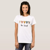 Wees vriendelijk Multicolor Hearts T-shirt (Voorkant volledig)