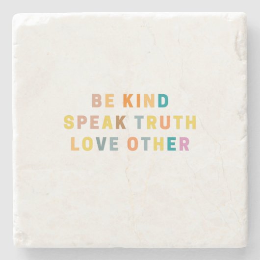Wees vriendelijk om waarheid te spreken liefde and stenen onderzetter (Voorkant)