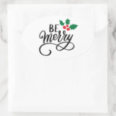 Wees vriendelijk ovale sticker (Tas)