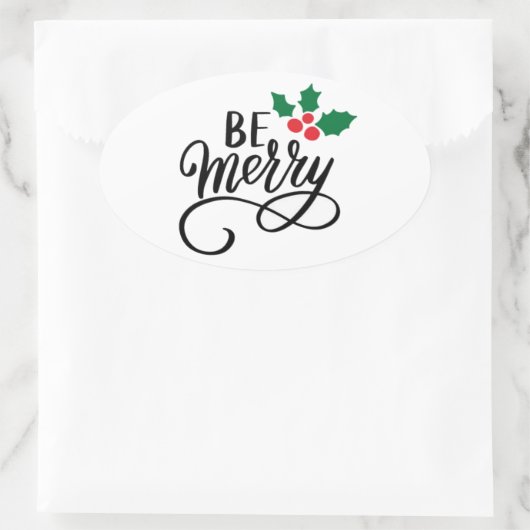 Wees vriendelijk ovale sticker (Tas)