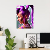 Wees vriendelijk paardehaar meisje poster (Thuiskantoor)