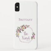 Wees vriendelijk Paarse gele bloemen Waterverf Case-Mate iPhone Case (Achterkant)