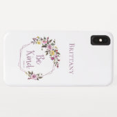 Wees vriendelijk Paarse gele bloemen Waterverf Case-Mate iPhone Case (Achterkant (horizontaal))