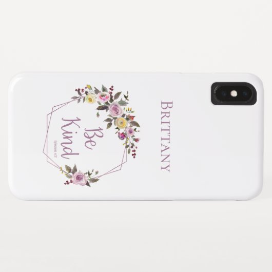 Wees vriendelijk Paarse gele bloemen Waterverf Case-Mate iPhone Case (Achterkant (horizontaal))