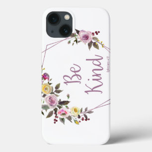 Wees Vriendelijk Paarse Gele Bloemige Waterverf Case-Mate iPhone Case