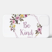 Wees Vriendelijk Paarse Gele Bloemige Waterverf Case-Mate iPhone Case (Achterkant (horizontaal))