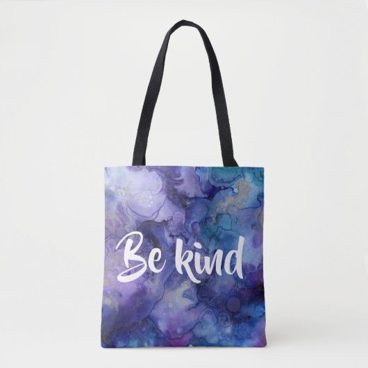 Wees vriendelijk Paarse Waterverf Canvas tas (Voorkant)