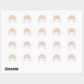 Wees vriendelijk Pastel Regenboog Ronde Sticker (Vel)