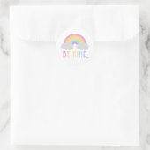 Wees vriendelijk Pastel Regenboog Ronde Sticker (Tas)