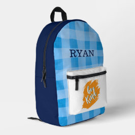 Wees Vriendelijk Quote Mosterd Oranje Spetter Blau Bedrukte Rugzak