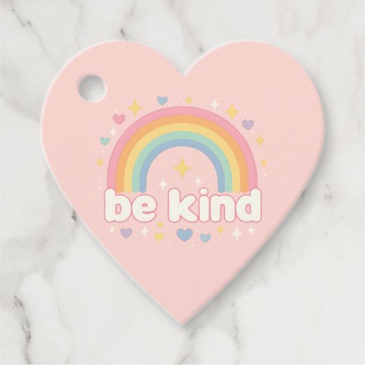 Wees vriendelijk - Rainbow Pastel Positivity Bedankjes Labels (Voorkant)