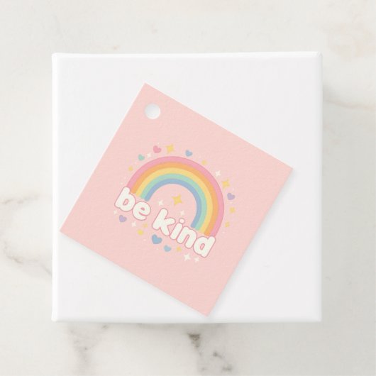 Wees vriendelijk - Rainbow Pastel Positivity Bedankjes Labels (In situ)