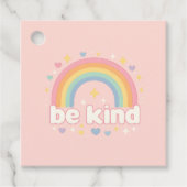 Wees vriendelijk - Rainbow Pastel Positivity Bedankjes Labels (Voorkant)