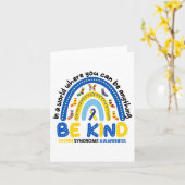 Wees vriendelijk Rainbow World Down Syndrome Aware Kaart (Gele Bloem)