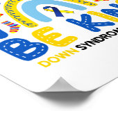 Wees vriendelijk Rainbow World Down Syndrome Aware Poster (Hoek)