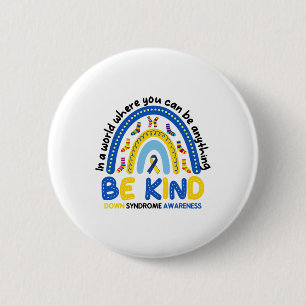 Wees vriendelijk Rainbow World Down Syndrome Aware Ronde Button 5,7 Cm