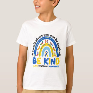 Wees vriendelijk Rainbow World Down Syndrome Aware T-shirt