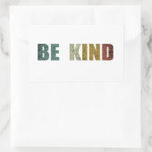 Wees vriendelijk rechthoekige sticker (Tas)