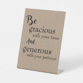 Wees vriendelijk reclamebord met voetstuk (Voorkant)