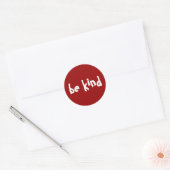 Wees vriendelijk RedTypography Navy White Ronde Sticker (Envelop)