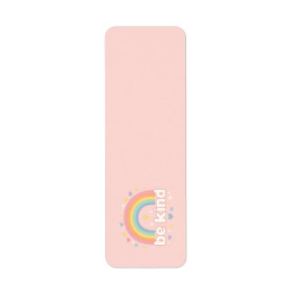 Wees Vriendelijk – Regenboog Pastel Positiviteit Etiket
