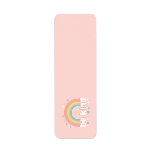 Wees Vriendelijk – Regenboog Pastel Positiviteit Etiket (Voorkant)