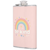 Wees Vriendelijk – Regenboog Pastel Positiviteit Heupfles (Links)