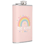Wees Vriendelijk – Regenboog Pastel Positiviteit Heupfles (Rechts)