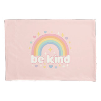 Wees Vriendelijk – Regenboog Pastel Positiviteit Kussensloop