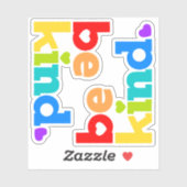 Wees vriendelijk regenbooggrafisch slogan, x2 sticker (Vel)