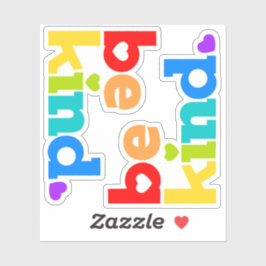 Wees vriendelijk regenbooggrafisch slogan, x2 sticker