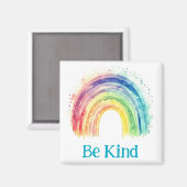 Wees vriendelijk regenboogmagneet magneet (Voorkant / Achterkant)