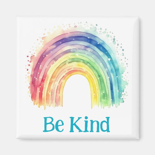 Wees vriendelijk regenboogmagneet magneet (Voorkant)