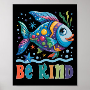 Wees vriendelijk Regenboogschaal Vis Leraar Leest Poster