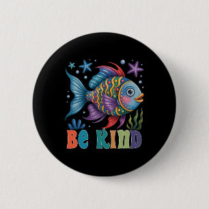 Wees vriendelijk Regenboogschaal Vis Leraar Leest Ronde Button 5,7 Cm