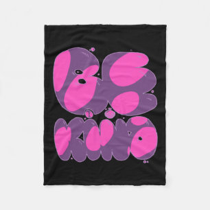 Wees vriendelijk roze en Paarse Sticker Fleece Deken