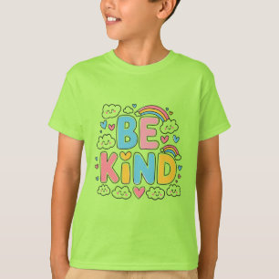Wees vriendelijk - Schattige en kleurrijk regenboo T-shirt