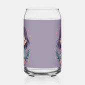 Wees vriendelijk Schattige meisje met bloemenposit Blikvorm Glas (Links)