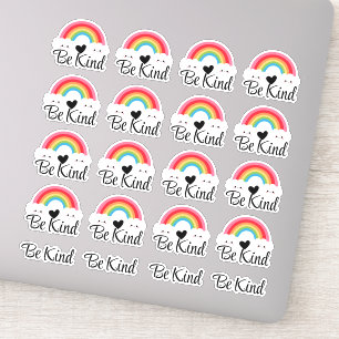 Wees vriendelijk Schattige Rainbow Heart Sticker P
