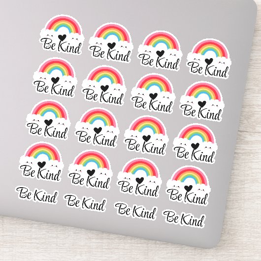 Wees vriendelijk Schattige Rainbow Heart Sticker P (Detail)