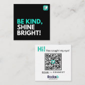 WEES VRIENDELIJK, SCHITTER HELDER! VIERKANT VISITE VIERKANTE VISITEKAARTJE (Voorkant / Achterkant)